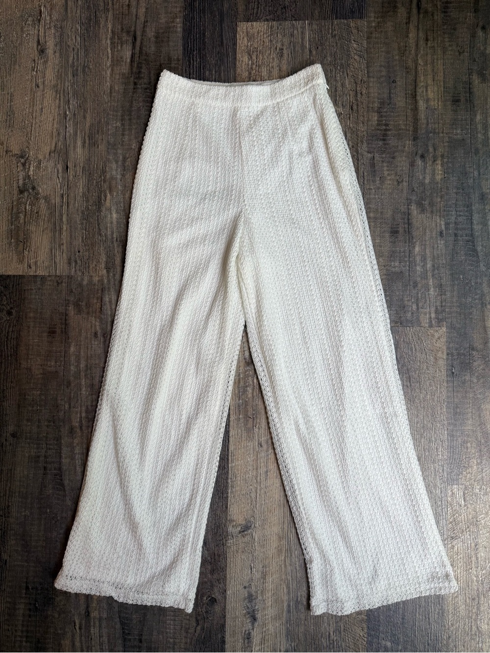 Lulus Exceptional Bliss White Crochet Lace High-Rise Pants XS - Picture 11 of 12